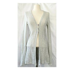 Anthropologie Knitted & Knotted Bella Pointelle Crochet Cardigan Sweater Sz XS